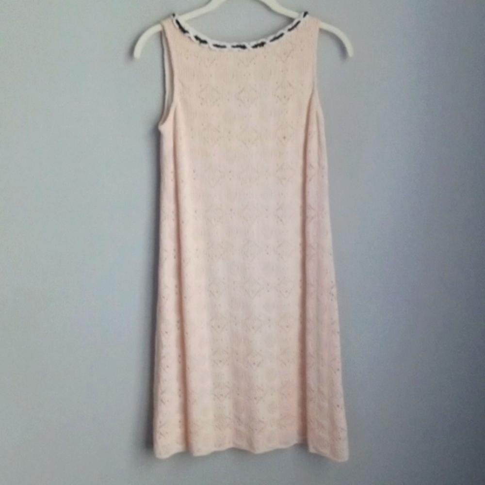 St. John Couture Lined Sleeveless Beaded Ivory Dress Size 2.